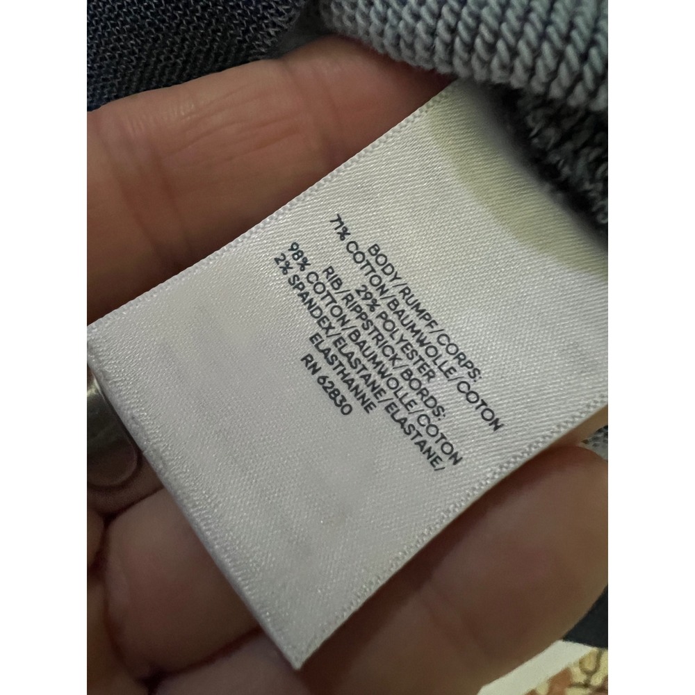 Lands' End Serious Sweats Hoodie Blue Henley Button Front Pullover L 14-16 - Picture 6 of 6